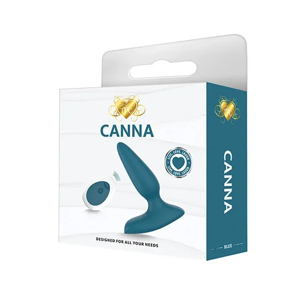 Canna Vibrating Butt Plug w/Remote Control – Blue/Green