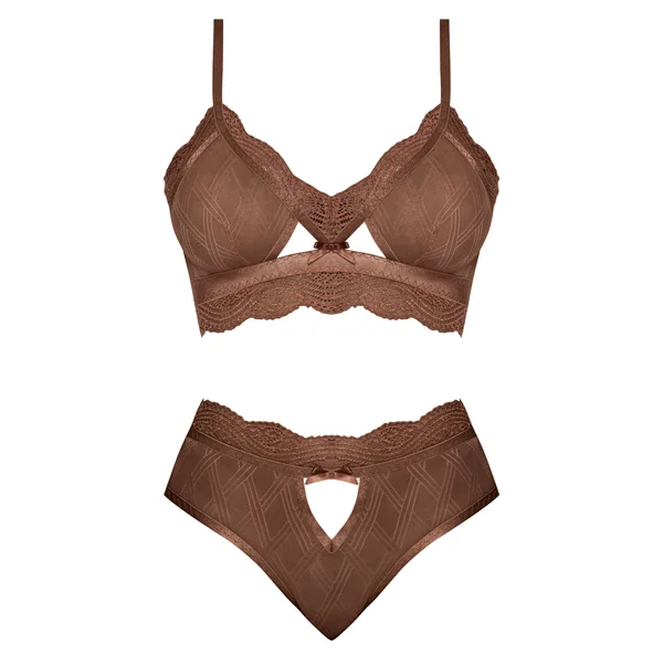 CARAMEL KISS BRALETTE & G- PANTY CARAMEL 2XL
