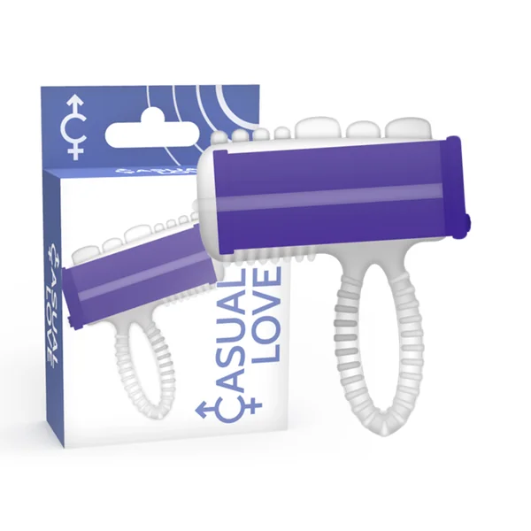 Casual ring tongue vibrator purple sex toy flexible stimulation