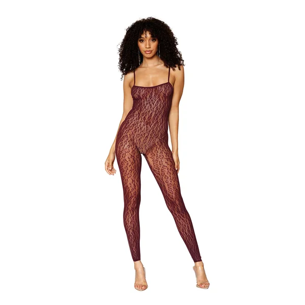 Catsuit Bodystocking and Shrug - One Size - Burgundy