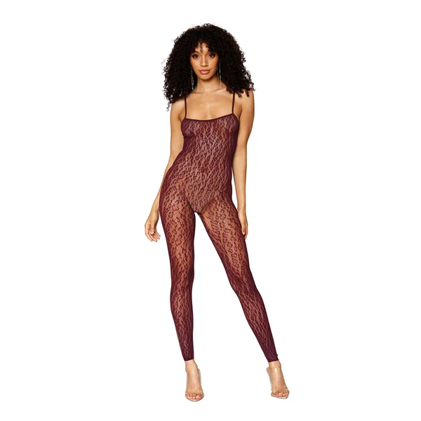 Catsuit Bodystocking and Shrug - One Size - Burgundy