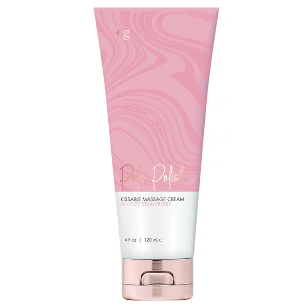 CGC POLE POLISH SIN CITY STRAWBERRY KISSABLE MASSAGE CREAM 4 FL OZ