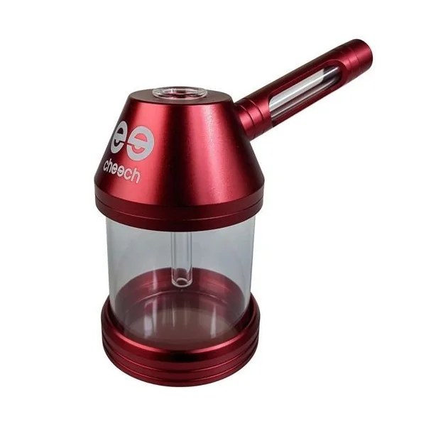 Cheech 5in Metal Wrapped Glass Oil Can Bubbler Hand Pipe