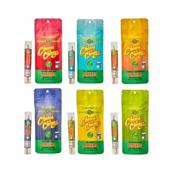 Cheech & Chongs Blazer THCA 1g 2ct Pre-Rolls Huckleberry+OG Kush