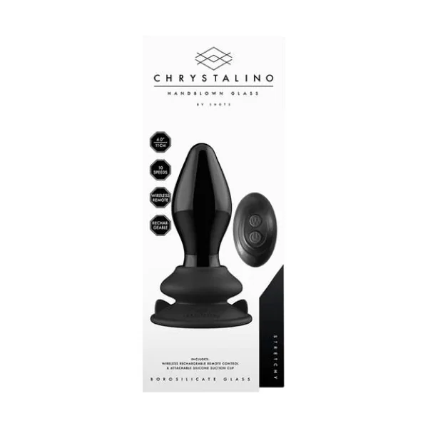Chrystalino Hand Blown Glass Vibrator With Suction Stretchy