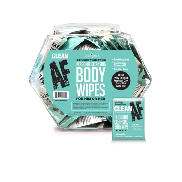 CLEAN AF FISHBOWL 96 PC INDIVIDUAL BODY WIPES