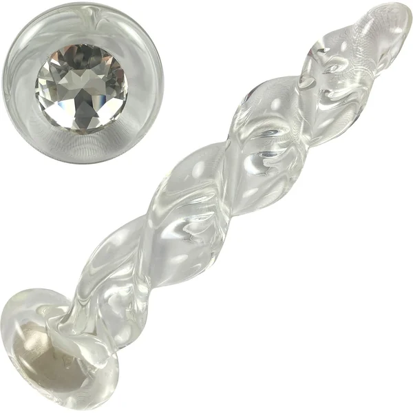 Clear Classic Crystal Twist Glass Dildo By Crystal Delights