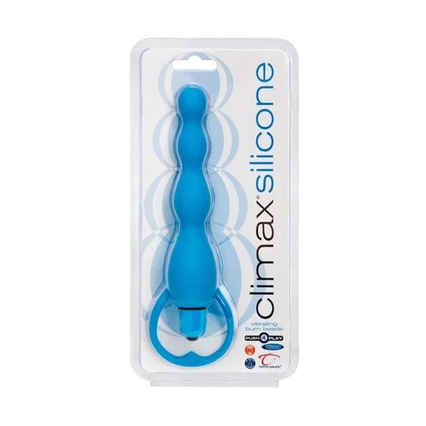 Climax Silicone Vibrating Bum Beads - Blue