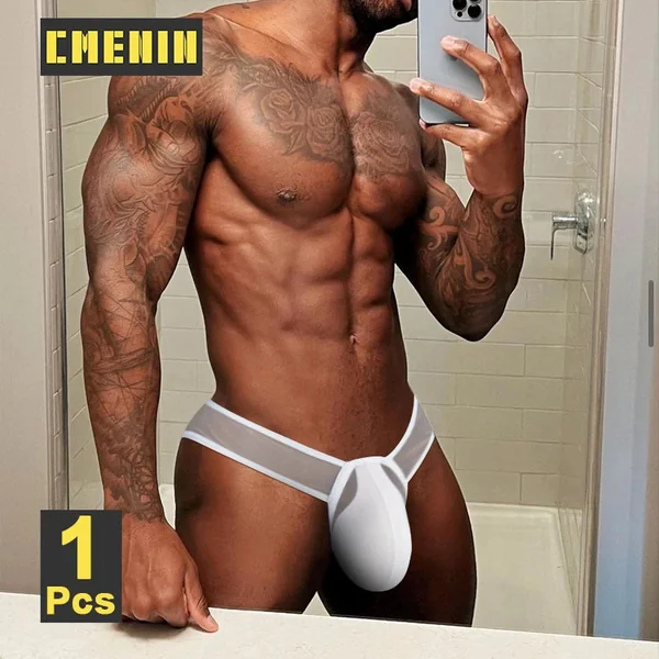 CMENIN Ultra-Thin Mesh Briefs – Men’s Sexy Transparent Bikini with Large Crotch Pouch