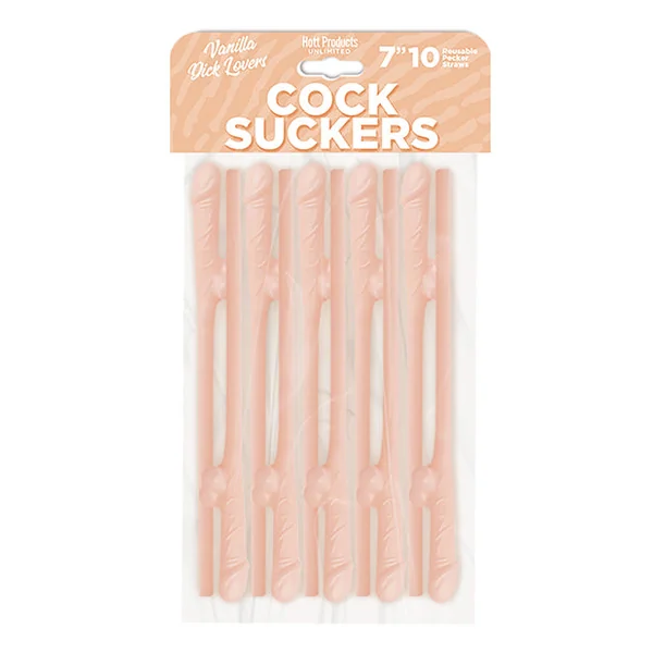Cock Suckers Pecker Straws - Vanilla Lovers Pack Of 10