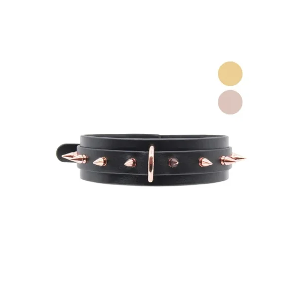 COL072 Spiked Faux Leather Collar