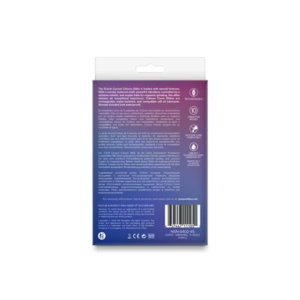 Colours Curve Vibrating 5 Inch Dildo - Purple