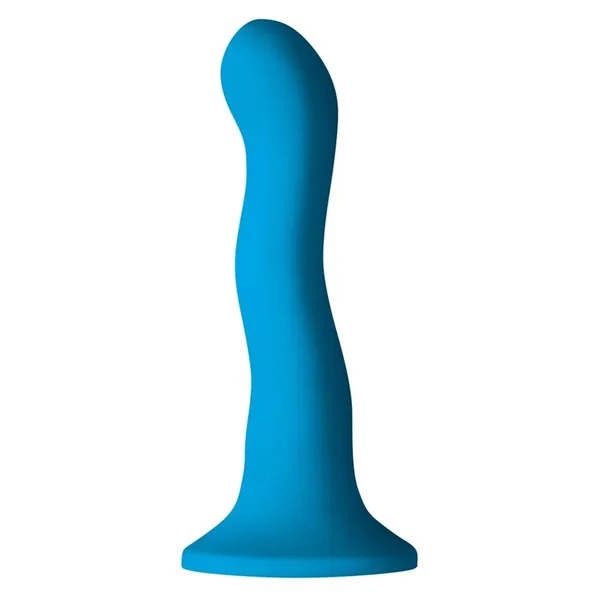 Colours Pleasures Wave Silicone Dildo 6in – Blue