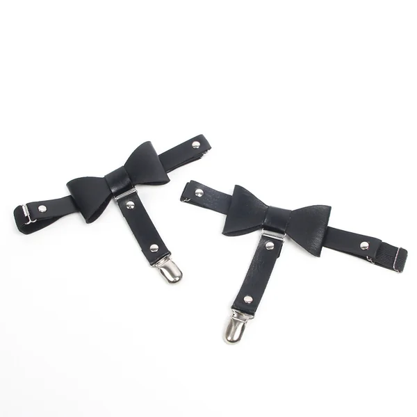 ComeOn Dear – Garter Leg Ring Bow – Black/Silver