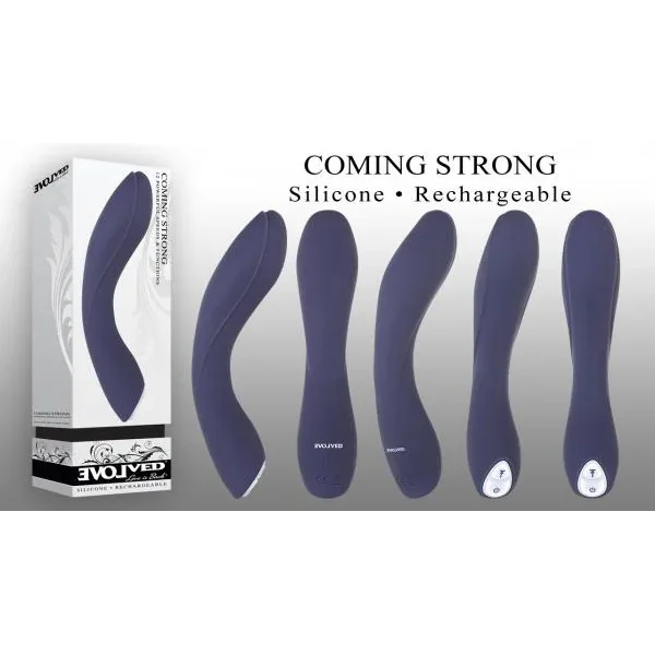 Coming Strong Vibrator USB Rechargeable G Spot Vibrator Silicone Waterproof Purple