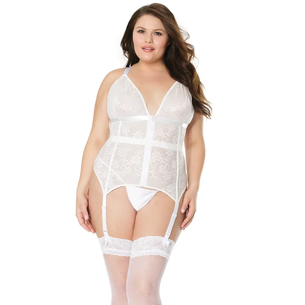 Coquette – Bustier Floral Lace – White – Queen