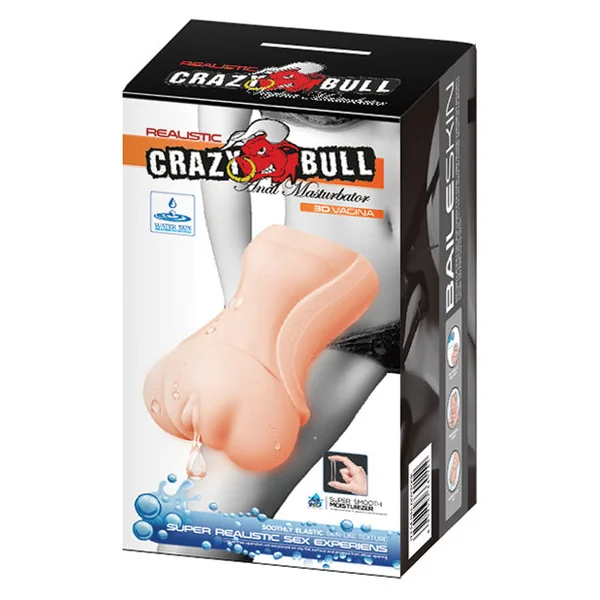 Crazy Bull No Lube Realistic Vagina Masturbator Sleeve - Ivory