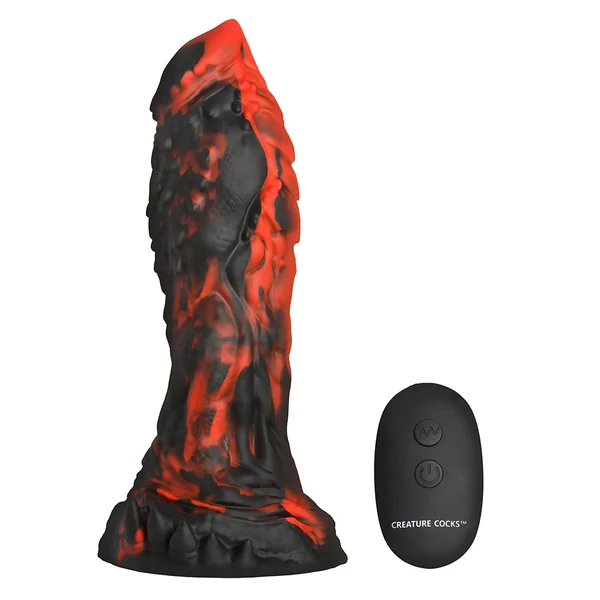 Creature Cock Inferno Rippled Vibrating Remote Control Dildo