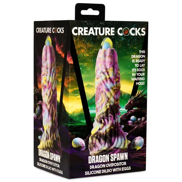 Creature Cocks Dragon Spawn Dragon Ovipositor Silicone Dildo With Eggs