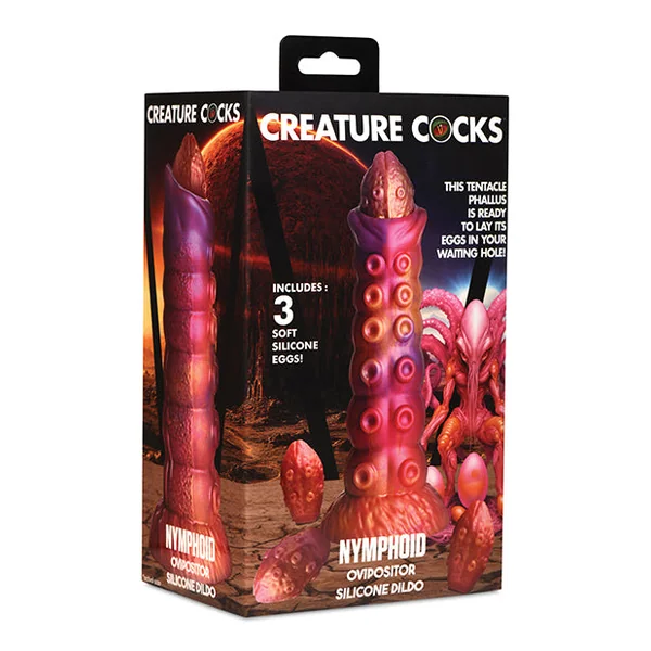 Creature Cocks Nymphoid Ovipositor Silicone Dildo w/Eggs - Multi Color
