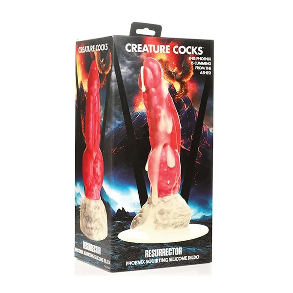 Creature Cocks Resurrector Phoenix Squirting Silicone Dildo – Red/White