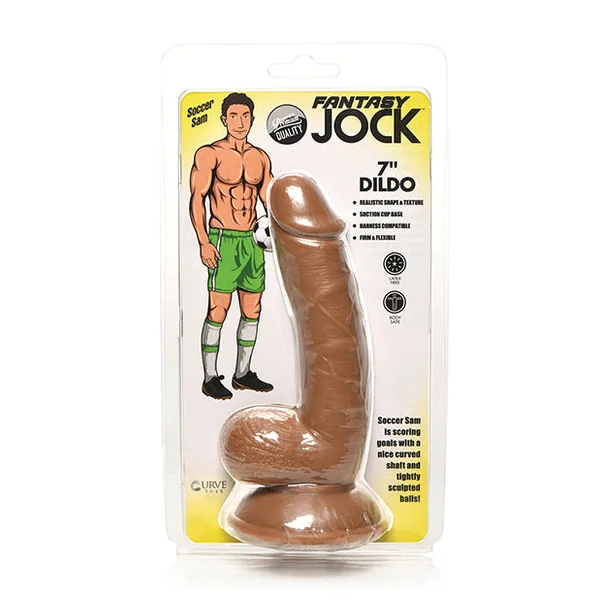 Curve Toys Fantasy Jock Soccer Sam 7" Dildo w/Balls - Dark