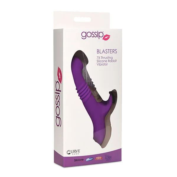 Curve Toys Gossip Blasters 7X Thrusting Silicone Rabbit Vibrator - Violet