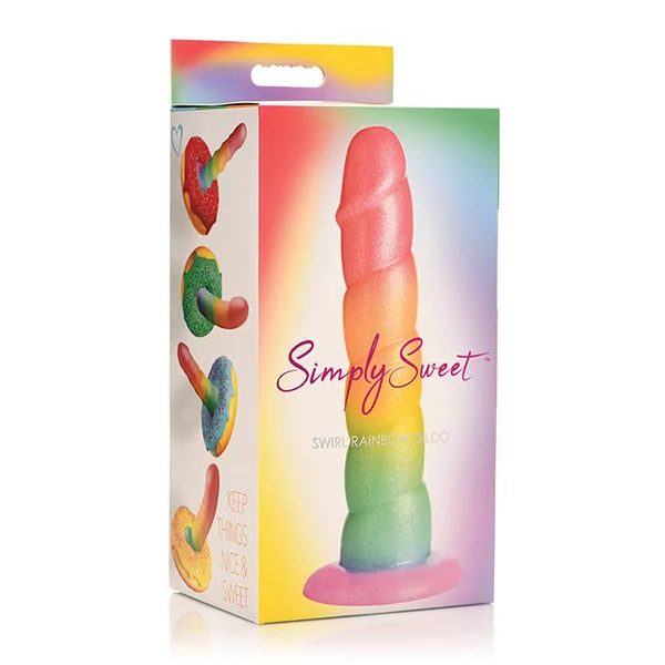 Curve Toys Simply Sweet 6.5" Swirl Rainbow Dildo
