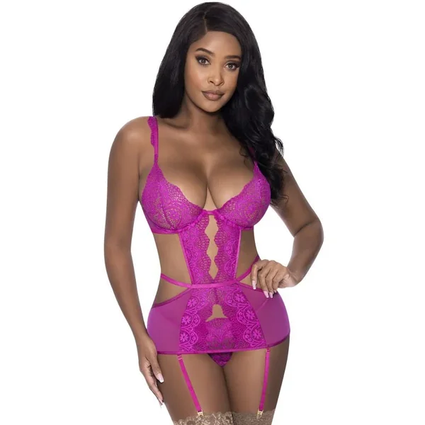 Cutout Dress and G-String Set, Rasperry, S/M, M/L – Exposed