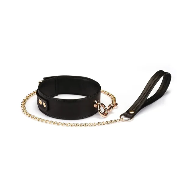 Dark Candy Vegan Leather Collar with Leash