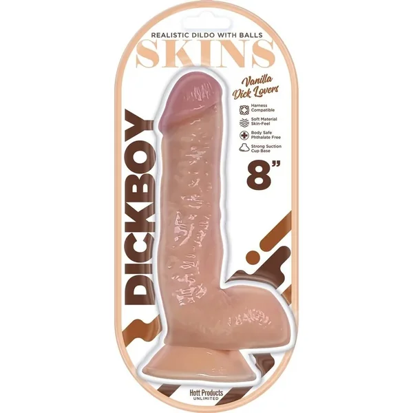 Dickboy Skins Vanilla Lovers Dildo 8in
