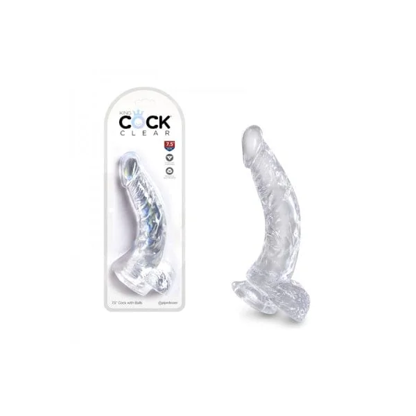 Dildo Realistic - Pipedream - King Cock - Dildo 7.5" With Testicles