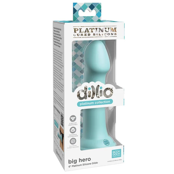 Dillio Platinum Big Hero Dildo - Teal 6"