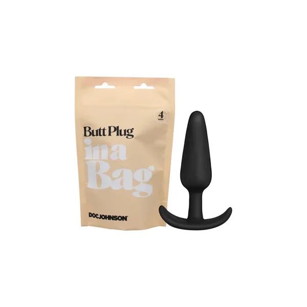 Doc Johnson Butt Plug In A Bag 4 in. Silicone, Black