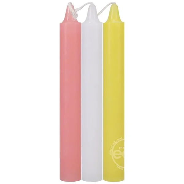 Doc Johnson Japanese Drip Candles – 3 Pack – Pink/Yellow/White