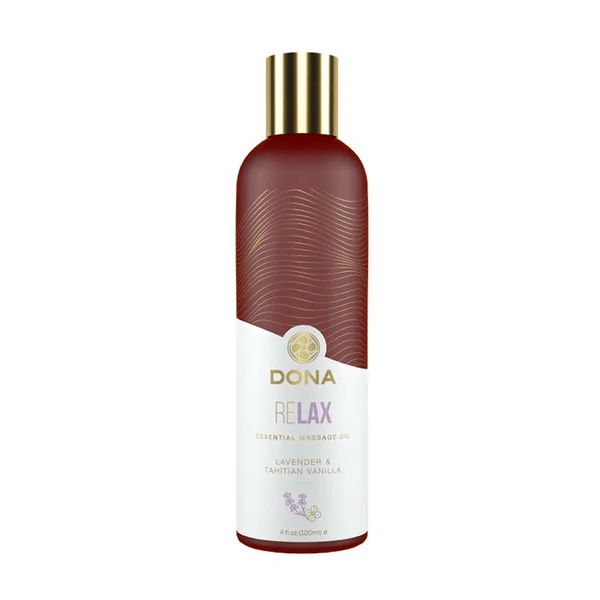 DONA ESSENTIAL MASSAGE OIL RELAX – LAVENDER & TAHITIAN VANILLA