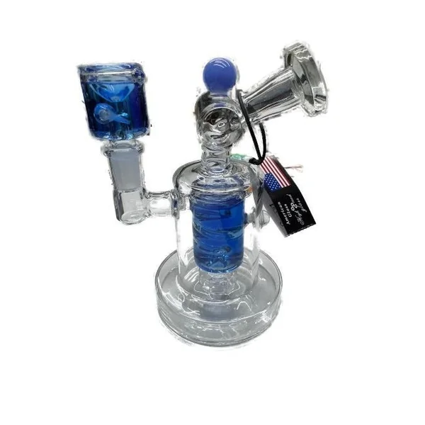 Double Chamber Glycol Waterpipe W/Spiral & Bent Neck