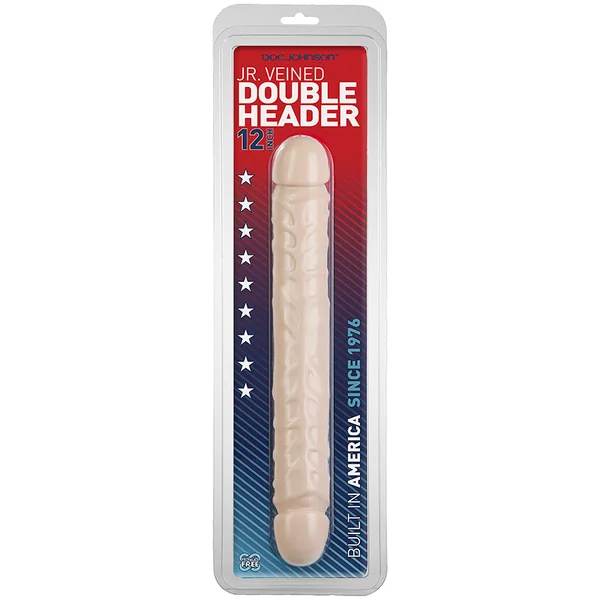 Double Header Jr Veined Double Dildo 12" by Doc Johnson