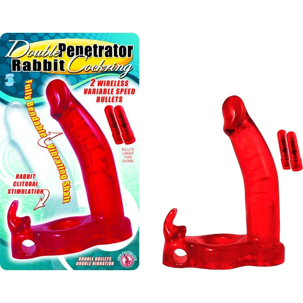 DOUBLE PENETRATOR RABBIT COCKRING RED