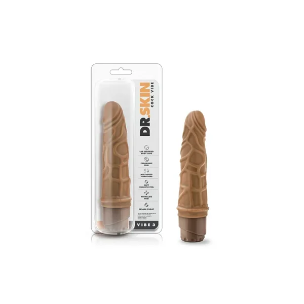 Dr. Skin – Cock Vibe 3 – 7.25 inch vibrating cock – Mocha