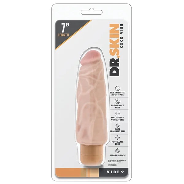 Dr. Skin Cock Vibe 9 Realistic Beige 7.5-Inch Long Vibrating Dildo