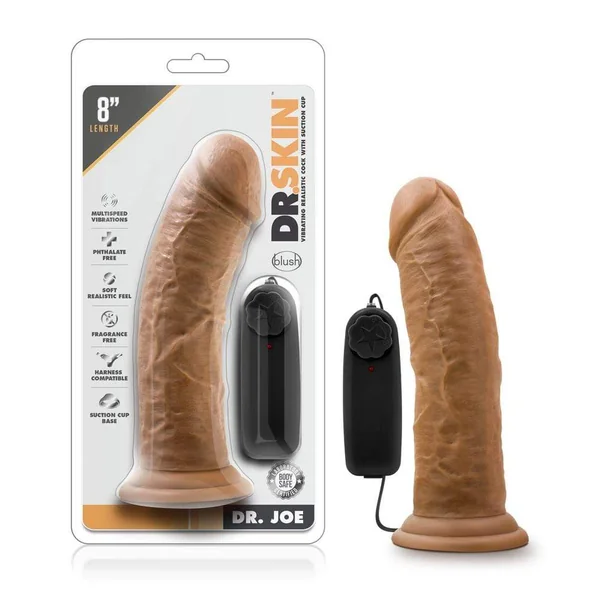 Dr. Skin - Dr. Joe - 8 Inch Vibrating Cock With Suction Cup - Mocha