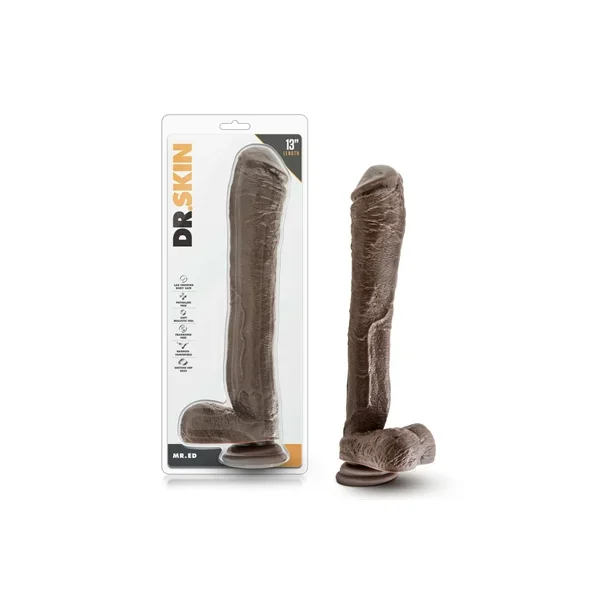 Dr. Skin – Mr. Ed 13 Inch Dildo with Suction Cup – Chocolate