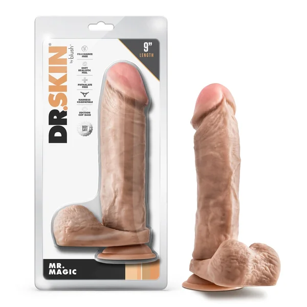 Dr. Skin - Mr. Magic - 9 Inch Dildo With Balls - Beige