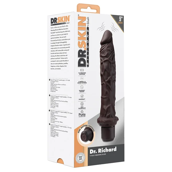 Dr. Skin Silicone Dr. Richard Brown 9.75-Inch Long Vibrating Dildo