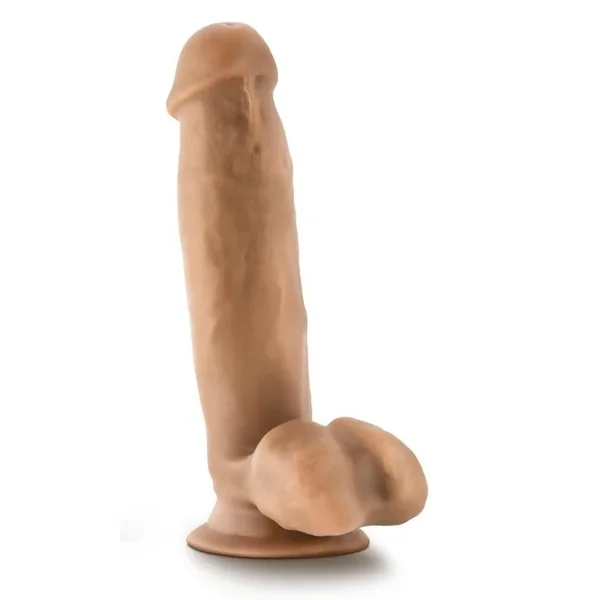 Dr. Skin Silver Collection Mr. Mark Dildo with Balls and Suction Cup 7in – Caramel