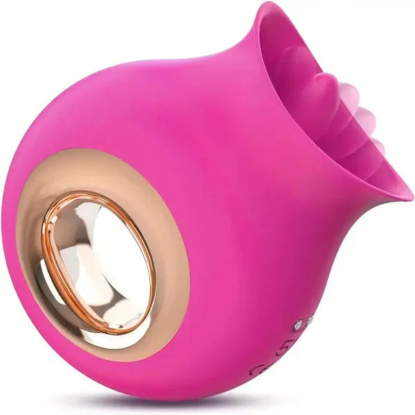 Dual-Action Licking Vibrating Rose Vibrator For Women Tongue Simulation
