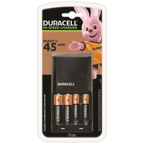 DURACELL - CHARGUER 45MIN. + 2xAA 1700mAh + 2xAAA 750mAh