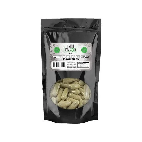 Earth Kratom 150ct Capsules White Borneo