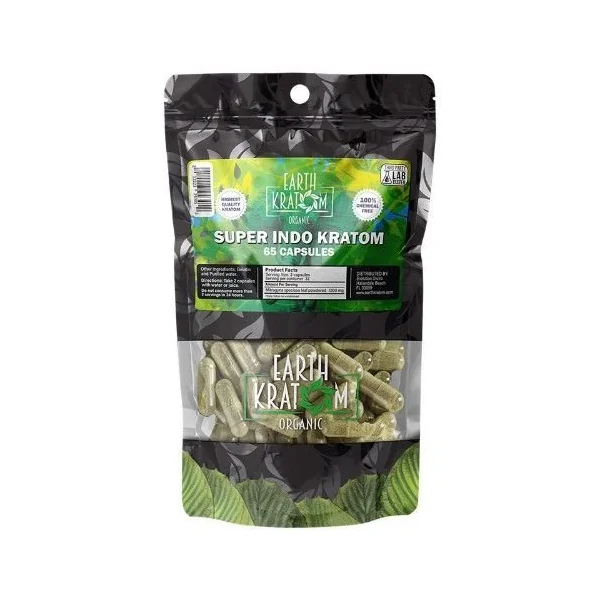 Earth Kratom 65ct Capsules Super Indo